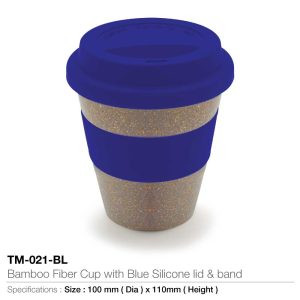 Bamboo Fiber Cups with Silicone Band TM-021-BL