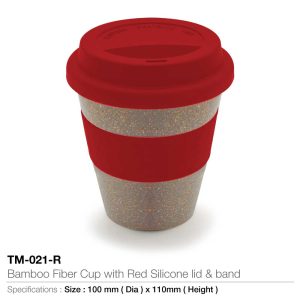 Bamboo Fiber Cups with Silicone Band TM-021-R
