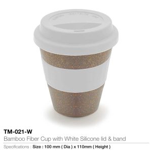 Bamboo Fiber Cups with Silicone Band TM-021-W