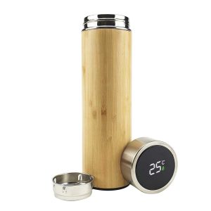 Bamboo Flask with Temperature Display