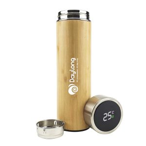 Bamboo Flask with Temperature Display