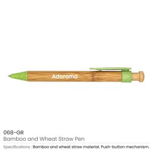 Bamboo with Wheat Straw Pens 068-GR