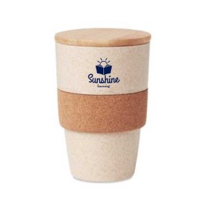 Branding Wheat Straw Cup with Bamboo Lid TM-023-BM