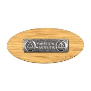 Oval Bamboo Name Badges with Magnet NBB-09