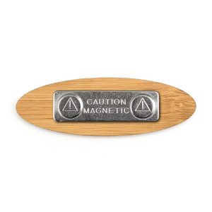 Oval Bamboo Name Badges with Magnet NBB-10