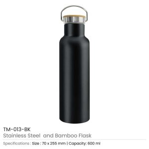 Stainless Steel Bamboo Flask TM-013-BK