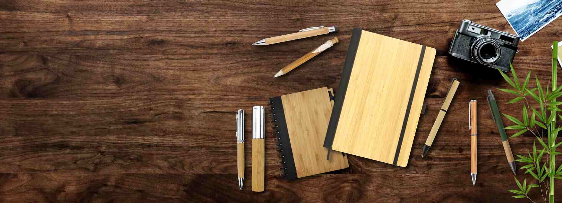 Bamboo Notebooks and Pens